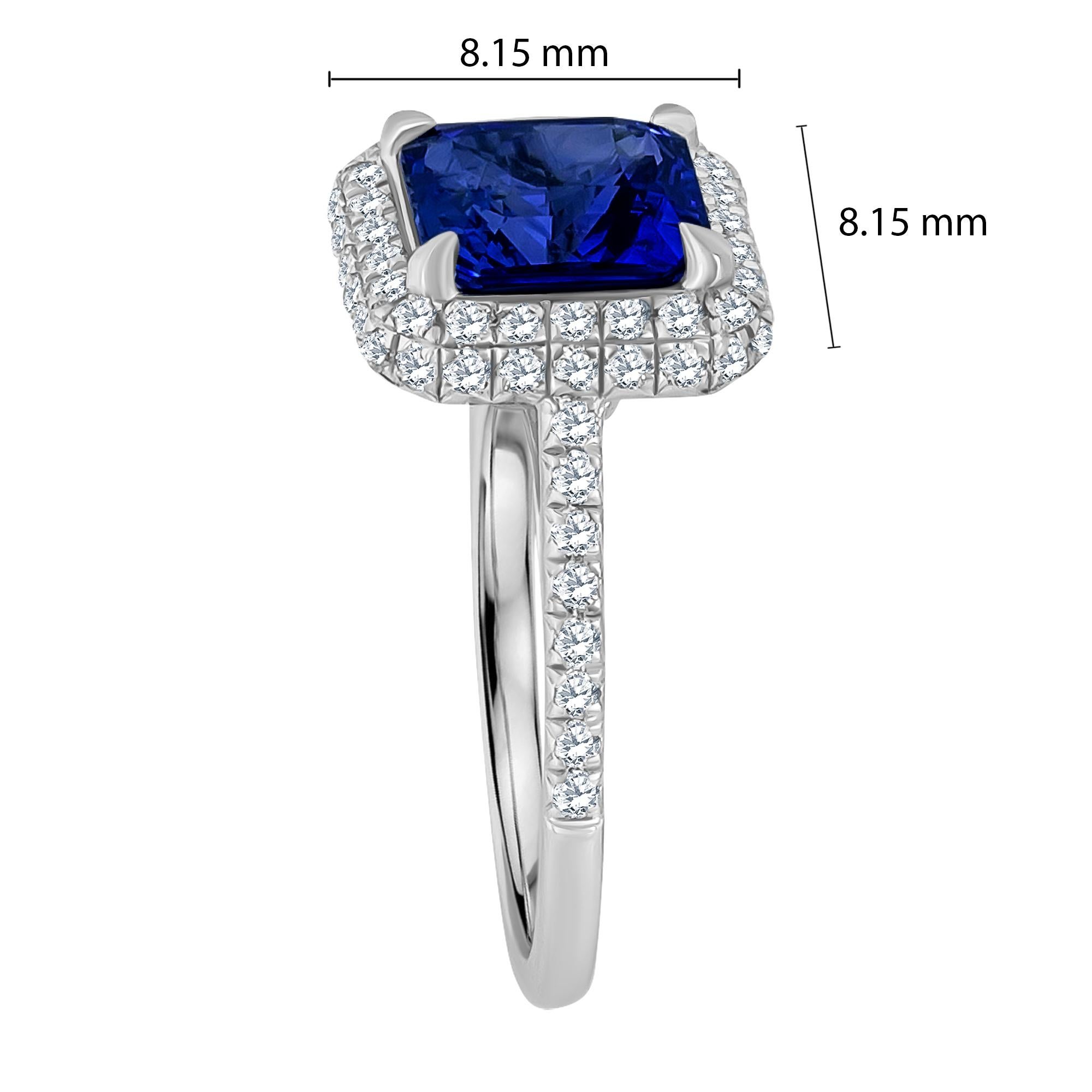 Emilio Jewelry Certified 3.98 Carat Ceylon Sapphire Diamond Ring In New Condition For Sale In New York, NY