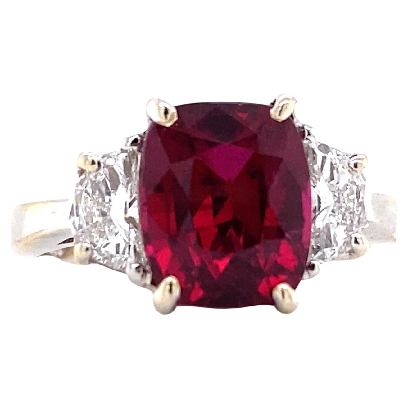 Emilio Jewelry Certified 4.00 Carat No Heat Ruby Ring