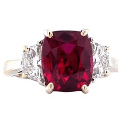 Emilio Jewelry, bague en rubis certifié 4.00 carats sans chaleur