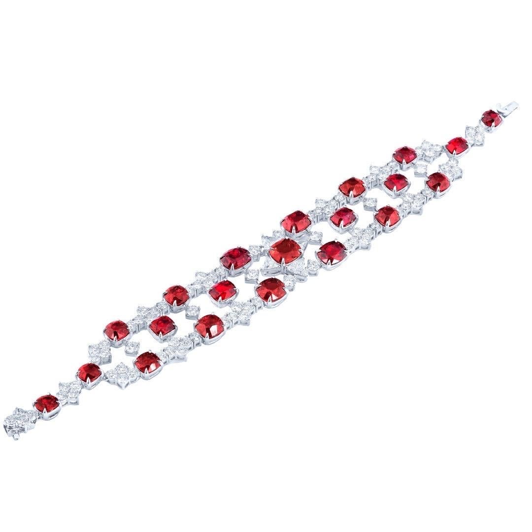 Emilio Jewelry Certified 41.00 Carat Spinel Bracelet  In New Condition For Sale In New York, NY