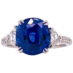 Emilio Jewelry Certified 4.87 Sapphire Diamond Ring