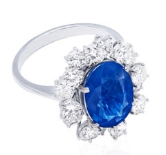 Emilio Jewelry Certified 5 Carat Unheated Kashmir Ring