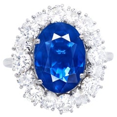 Emilio Jewelry Certified 5 Carat Unheated Kashmir Ring