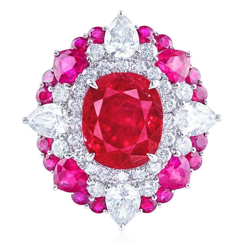 Cushion Cut Emilio Jewelry Certified 5.00 Carat Untreated Pigeons Blood Vivid Red Burma Ruby