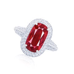 Emilio Jewelry Certified 5.50 Carat No Heat Mozambique Ruby Ring