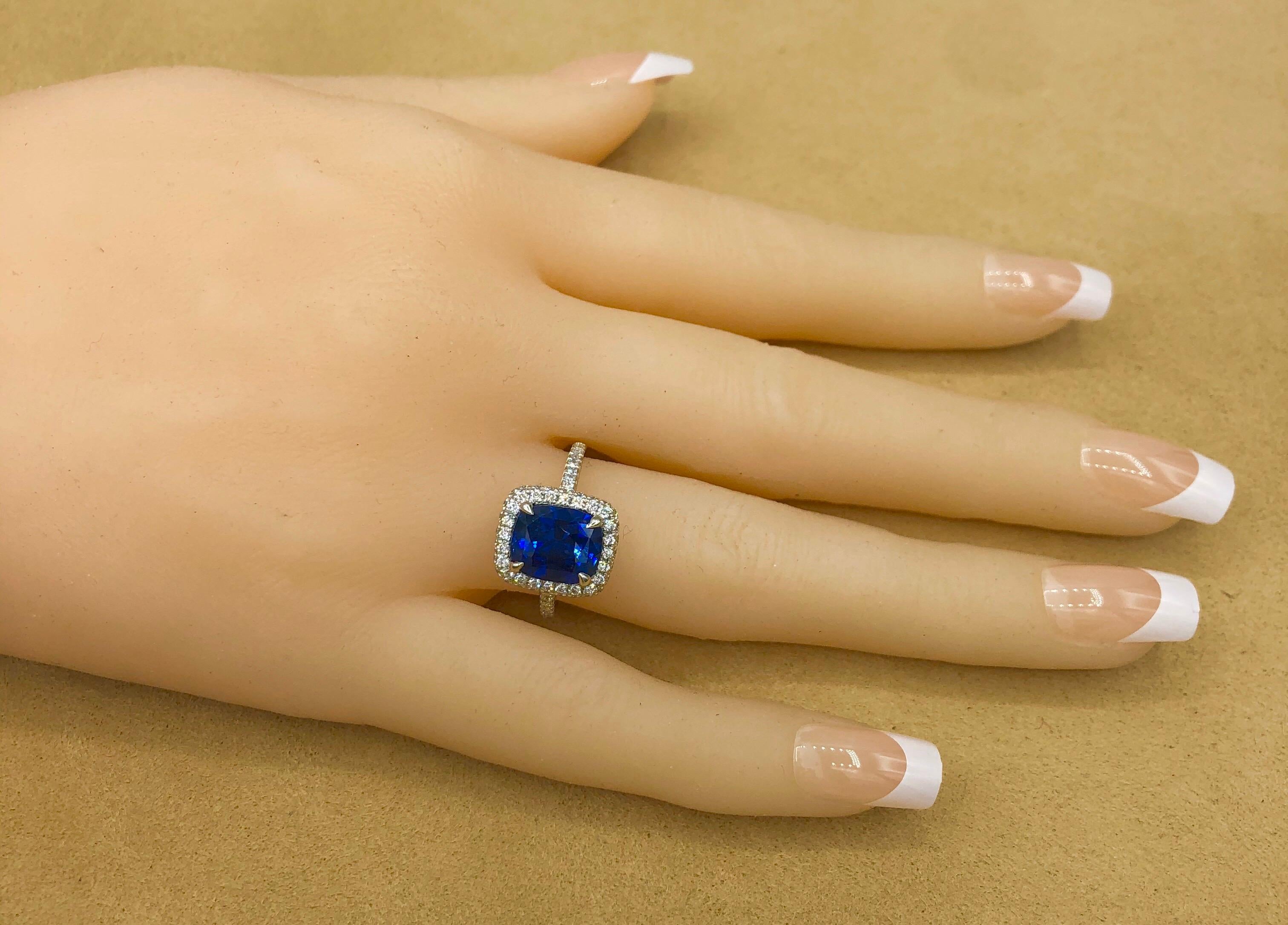 Emilio Jewelry Zertifizierter 5::99 Karat Saphir Diamant Ring 7