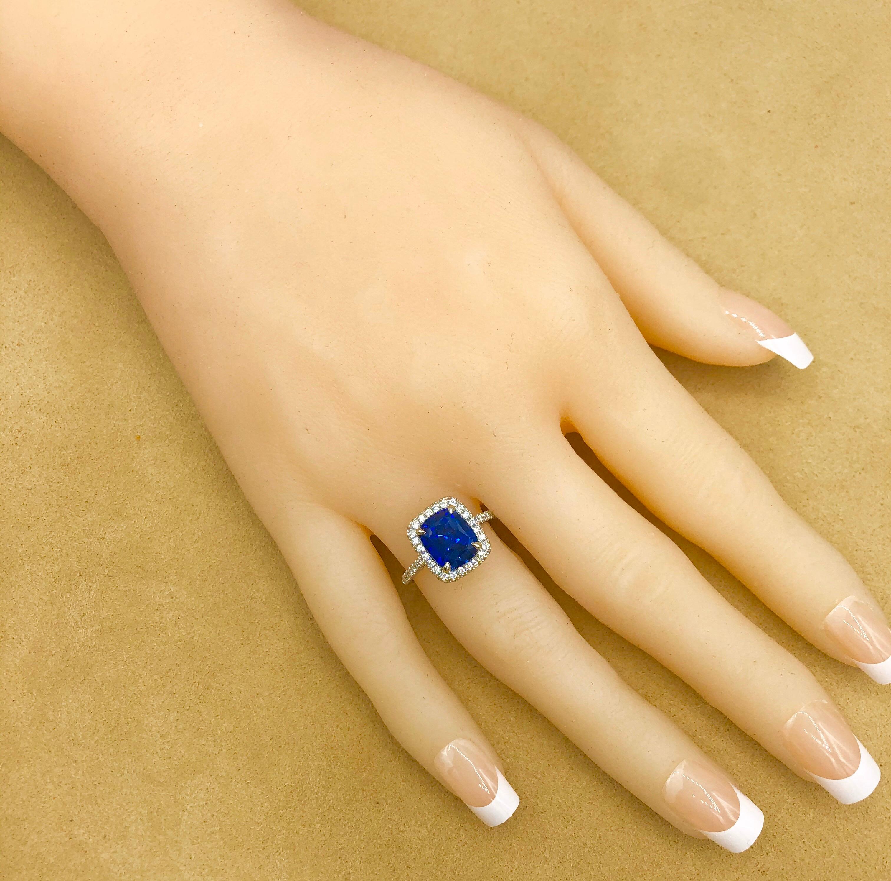 Emilio Jewelry Certified 5.99 Carat Sapphire Diamond Ring 10