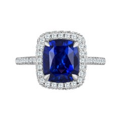 Emilio Jewelry Certified 5.99 Carat Sapphire Diamond Ring