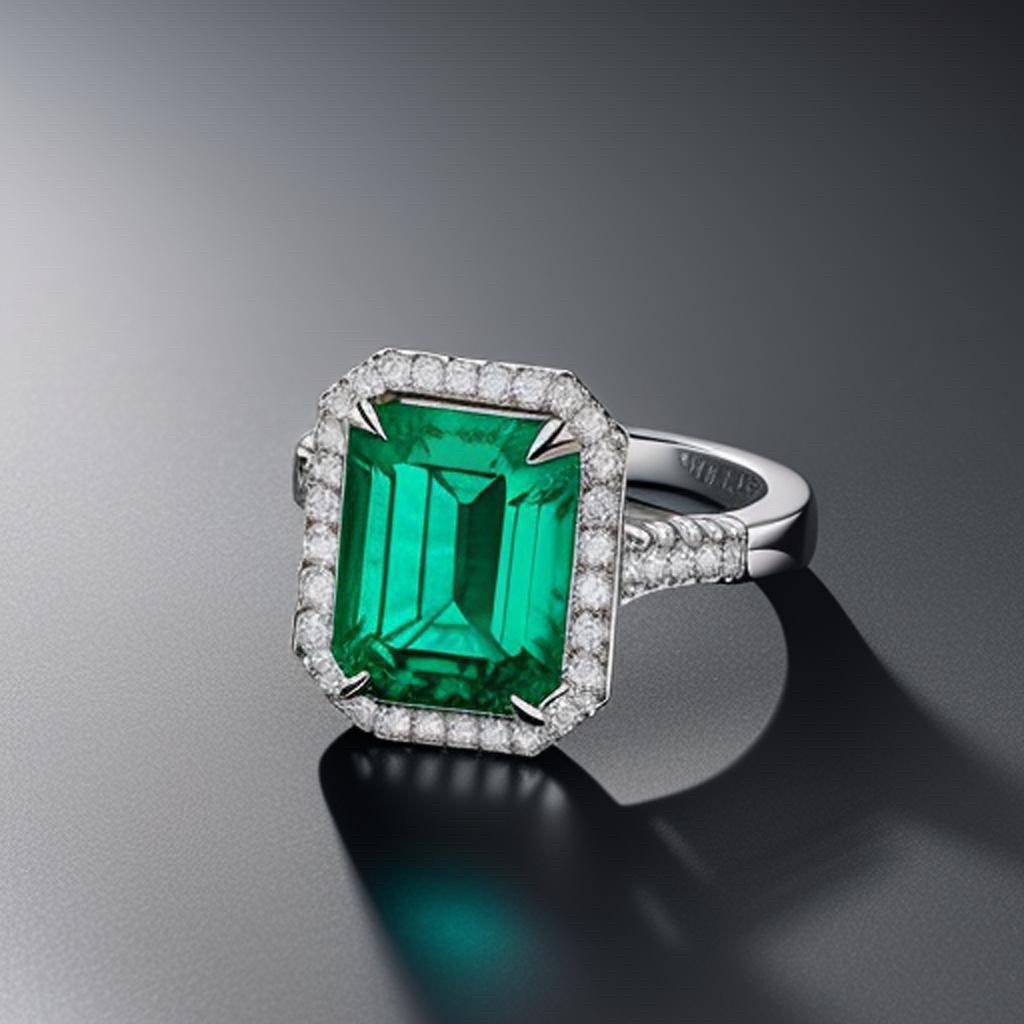 Emerald Cut Emilio Jewelry Certified 7.00 Carat Emerald Ring  For Sale