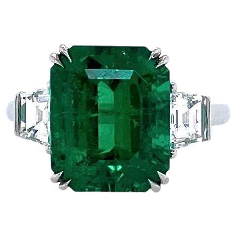 For Sale:  Emilio Jewelry Certified 7.15 Carat Muzo No Oil Colombian Emerald