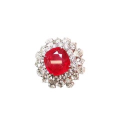 Emilio Jewelry Certified 7.89 Carat Untreated Burma Ruby Ring 