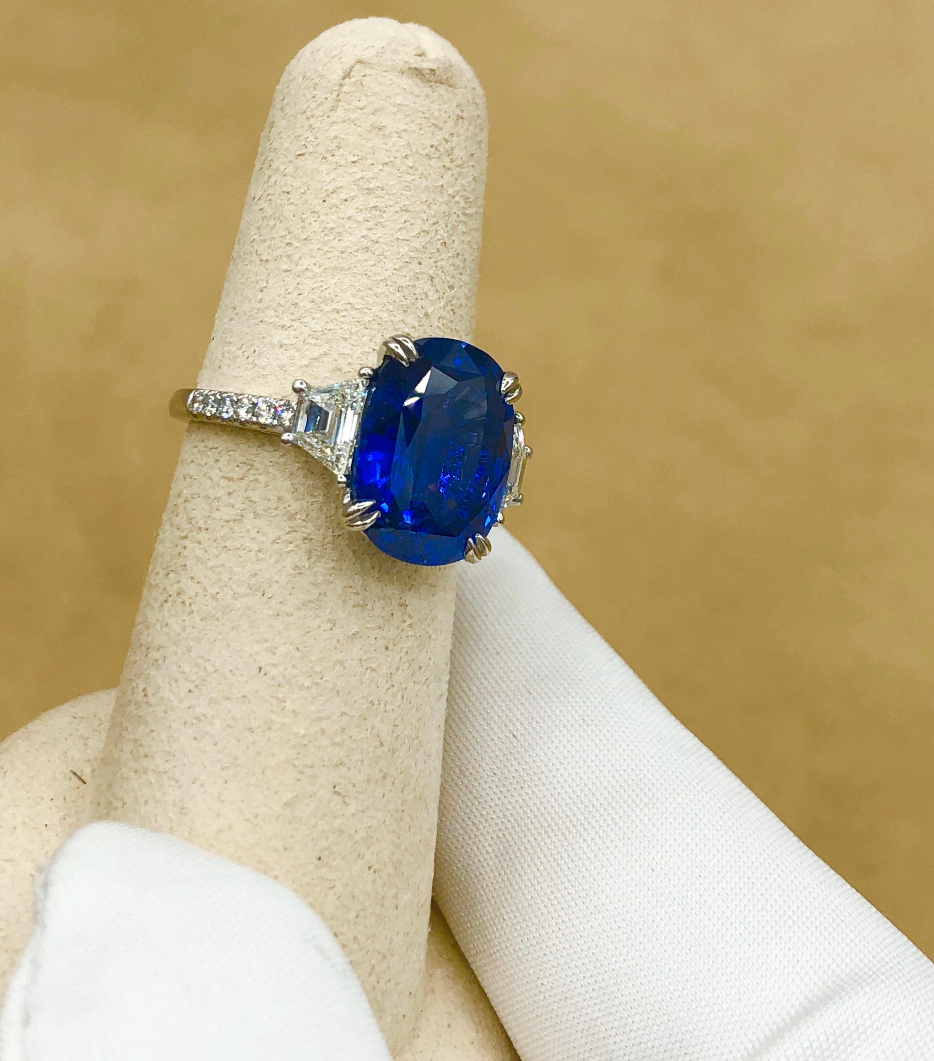 Emilio Jewelry Certified 7.96 Carat Sapphire Diamond Ring 1