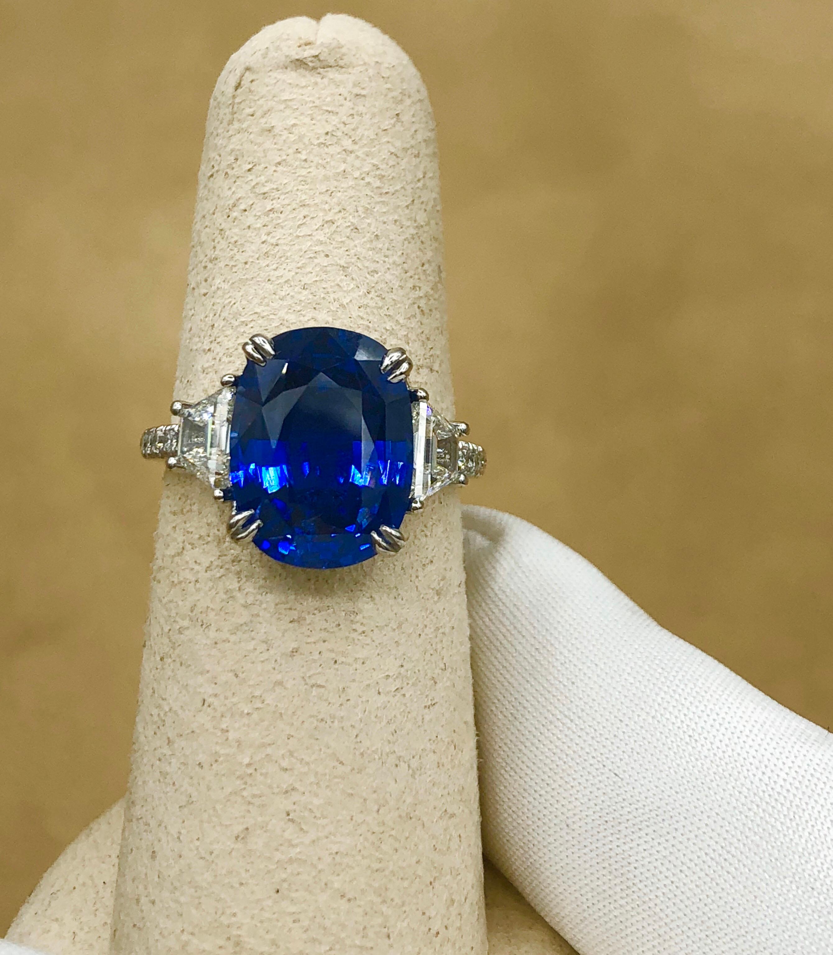 Emilio Jewelry Certified 7.96 Carat Sapphire Diamond Ring 2