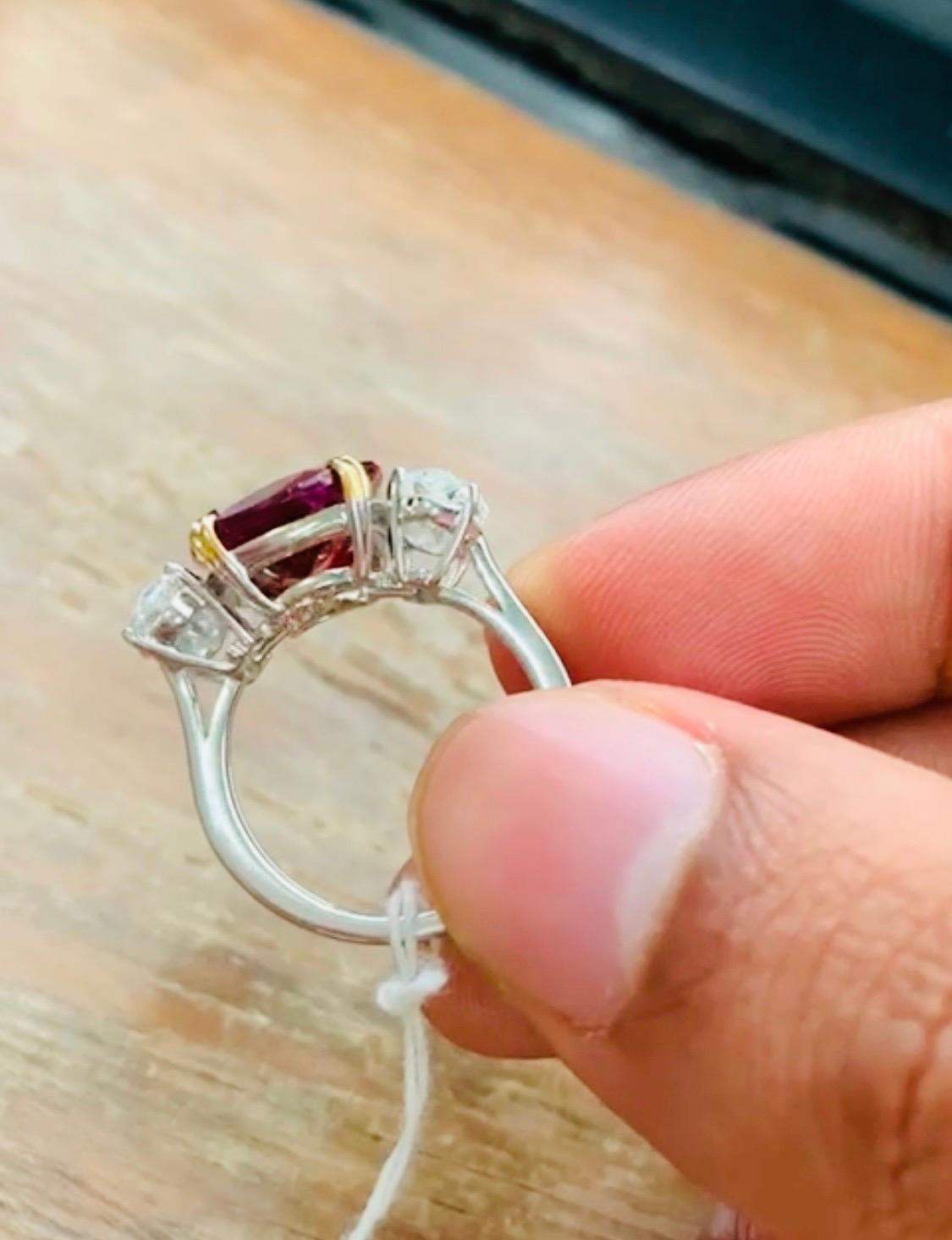 Emilio Jewelry Certified 8.00 Carat Burma No Heat Pigeons Blood Ruby Ring In New Condition For Sale In New York, NY