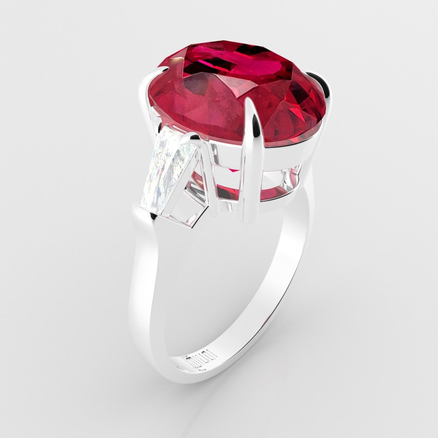 Emilio Jewelry, zertifizierter 8,00 Karat Rubin-Diamant-Ring im Zustand „Neu“ im Angebot in New York, NY