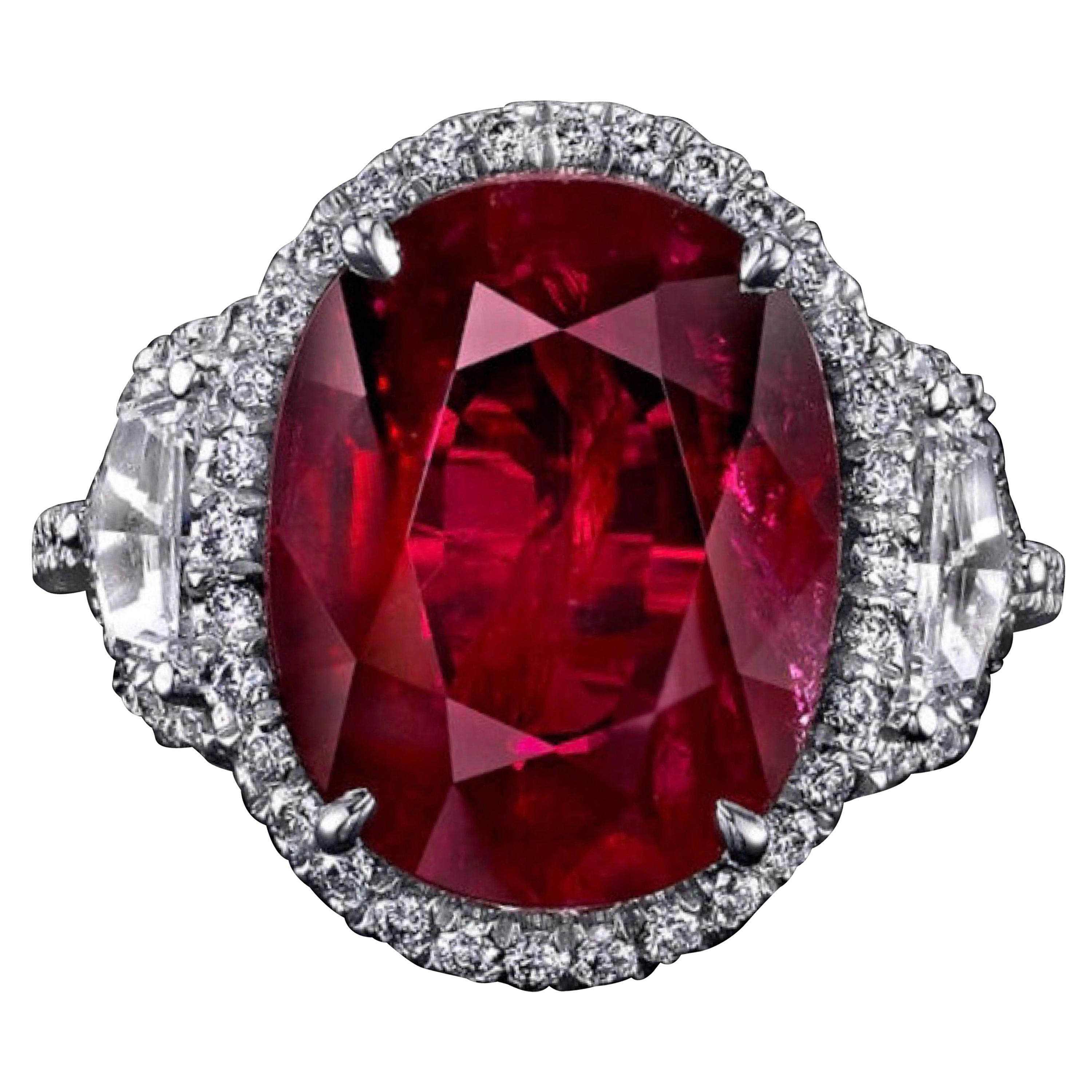 Emilio Jewelry Certified 8.00 Carat Ruby Ring