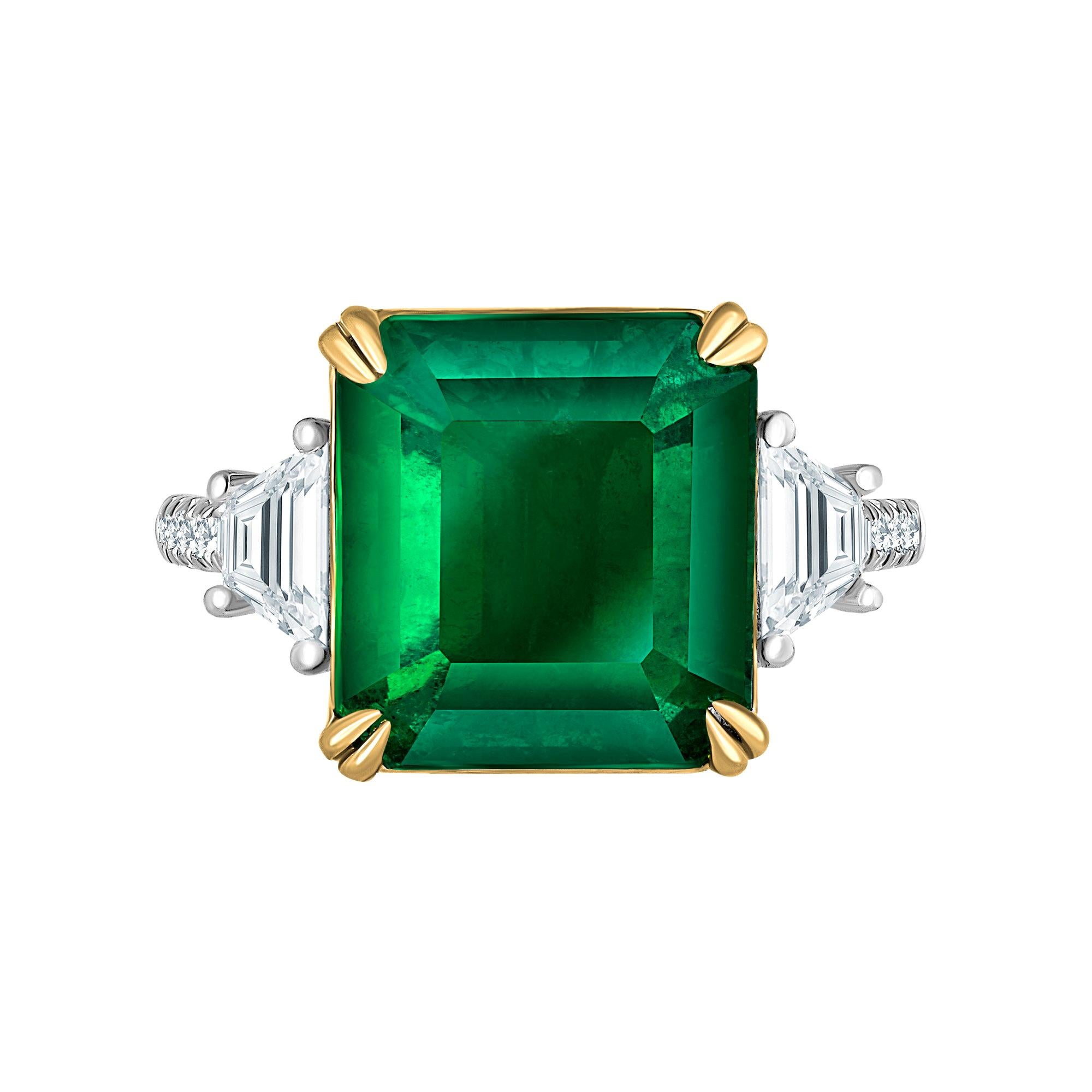Emilio Jewelry 3.27 Carat Certified Colombian Vivid Green Emerald