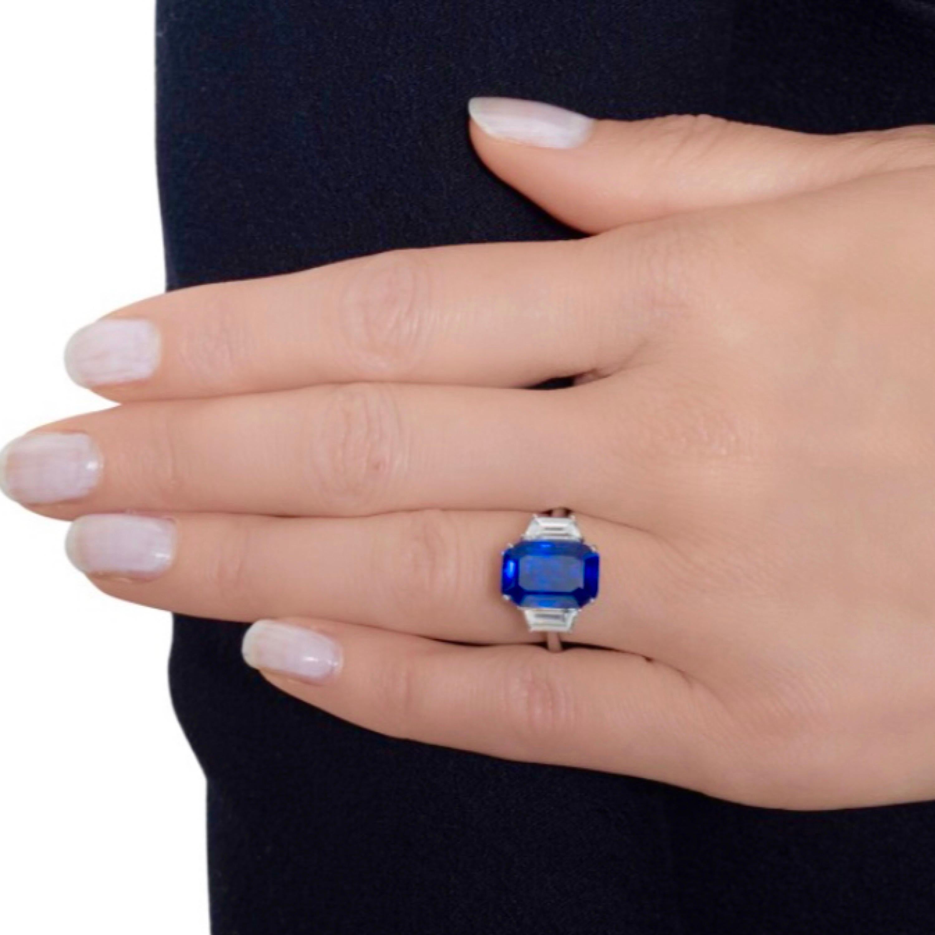Emilio Jewelry zertifiziert 8,75 Karat  Burma Ring mit unbehandeltem Saphir 1