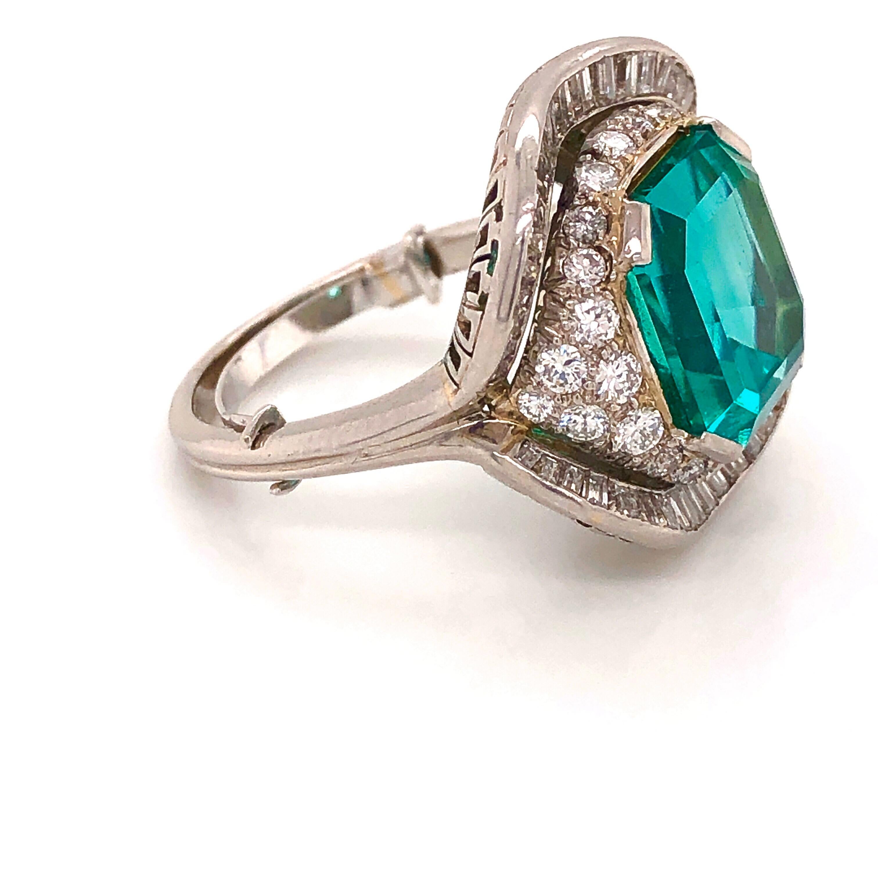 Emilio Jewelry zertifizierter 9,08 Karat Muzo No Oil kolumbianischer Smaragdring (Smaragdschliff) im Angebot