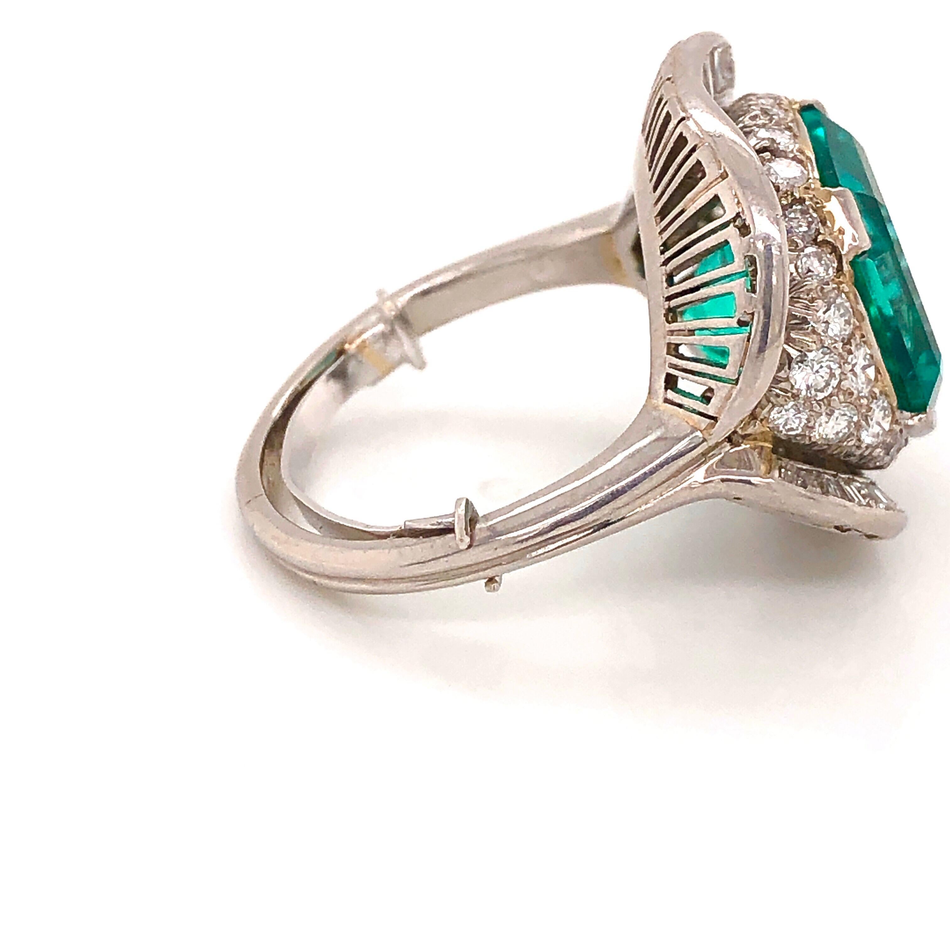 Emilio Jewelry zertifizierter 9,08 Karat Muzo No Oil kolumbianischer Smaragdring im Zustand „Hervorragend“ im Angebot in New York, NY