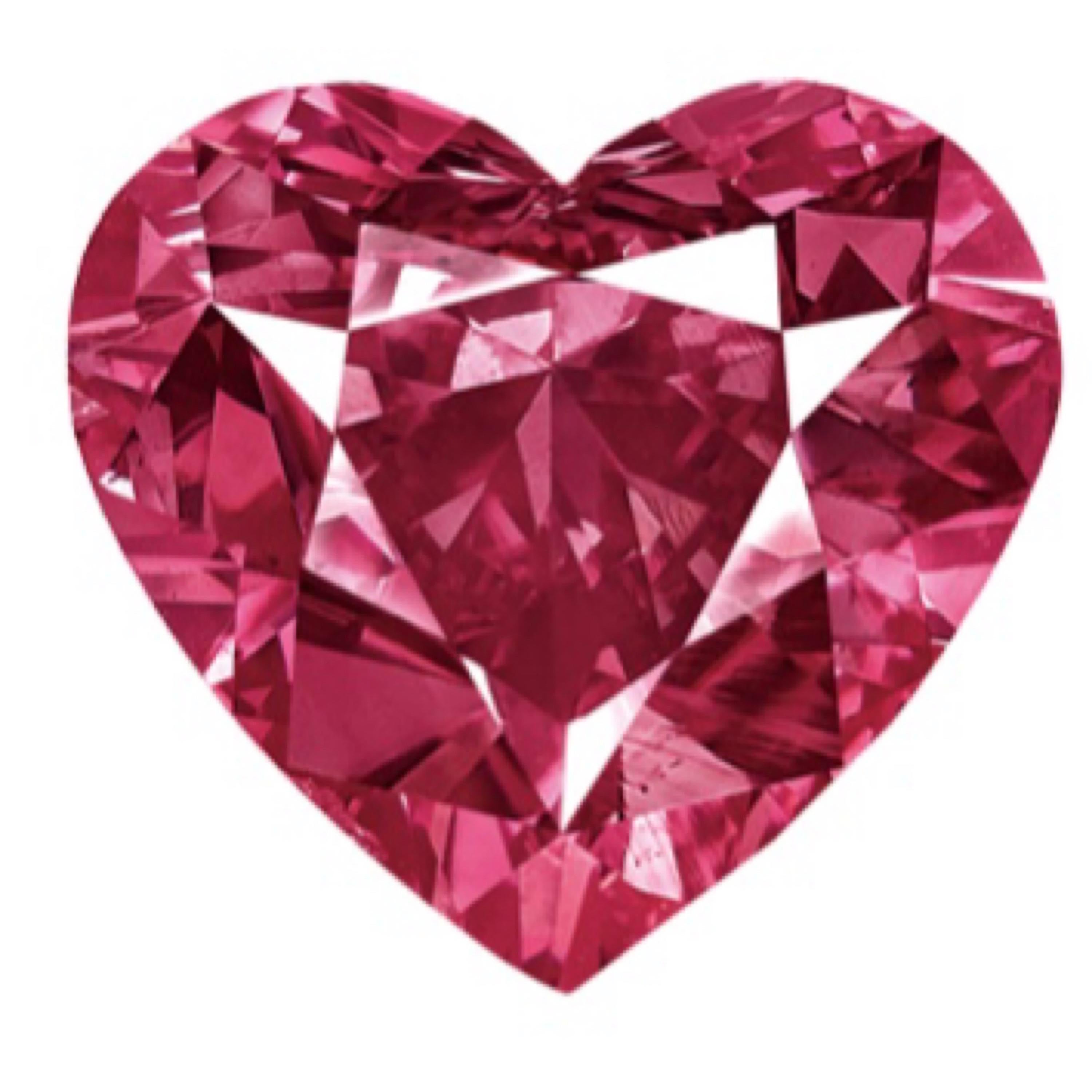 Taille cœur Emilio Jewelry - Cœur en diamant rouge fantaisie certifié Argyle