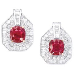 Emilio Jewelry Certified Burma No Heat Earrings