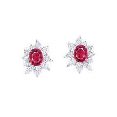 Emilio Jewelry Certified Burma No Heat Ruby Earrings
