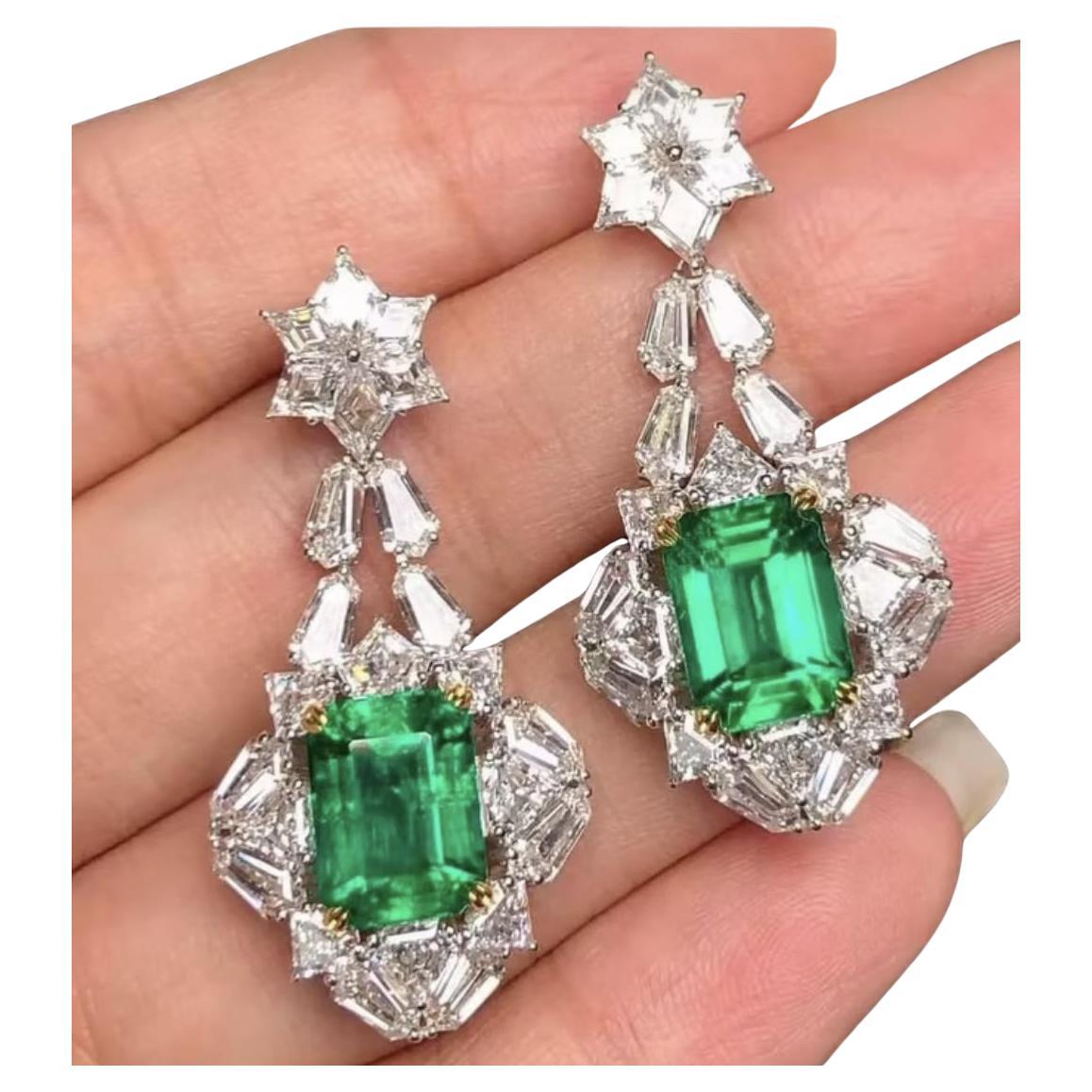 Emilio Jewelry Certified Colombian Emerald Earring For Sale