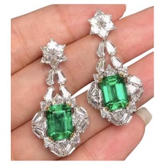 Emilio Jewelry Zertifizierter kolumbianischer Smaragd-Ohrring