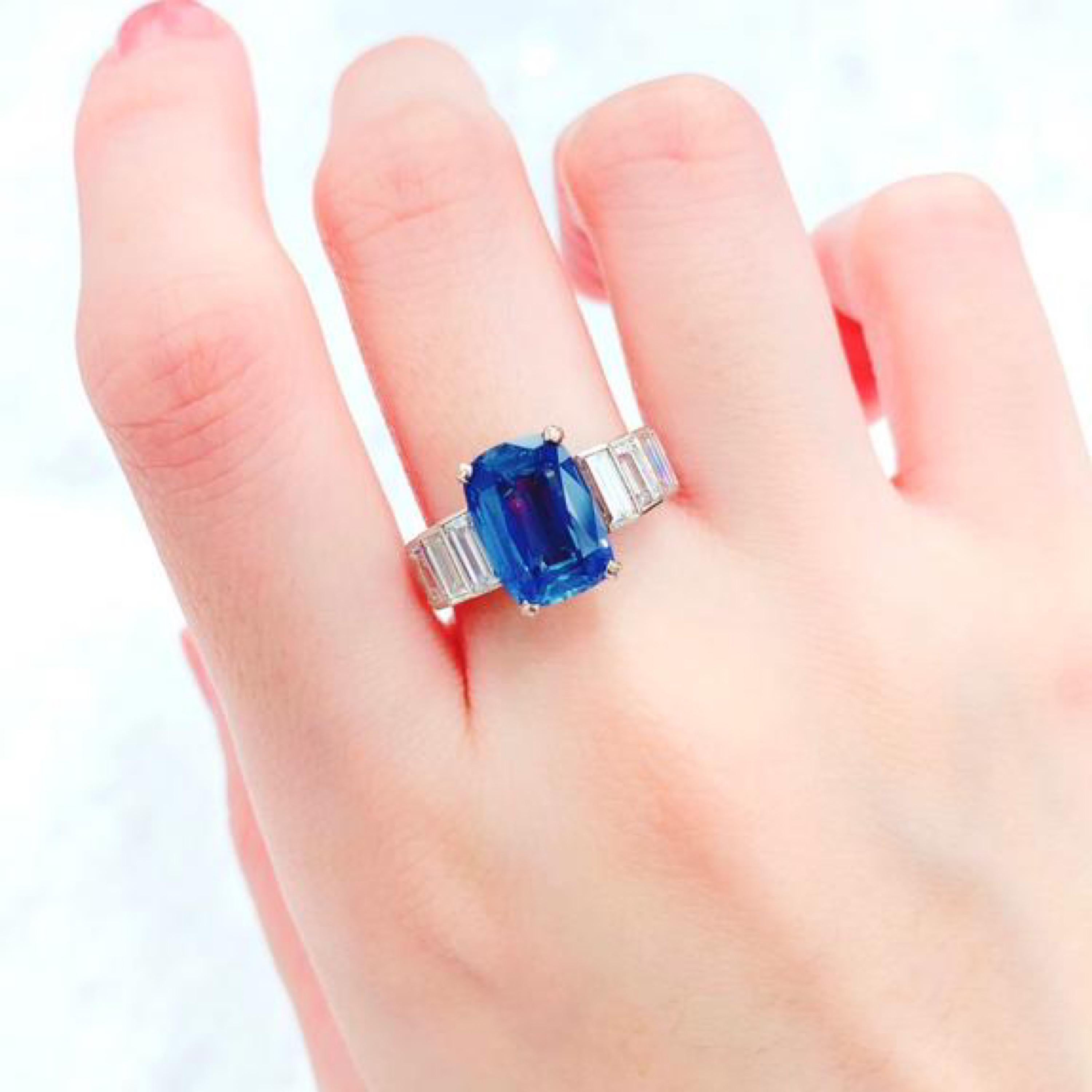 Emilio Jewelry Zertifizierter Kaschmir-Saphir-Ring  im Zustand „Neu“ im Angebot in New York, NY