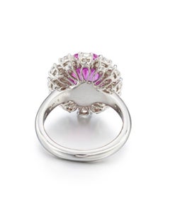 Emilio Jewelry Certified No Heat 5.90 Carat Pink Sapphire Ring