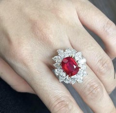 Emilio Jewelry Certified No Heat Untreated Vivid Red Ruby Ring