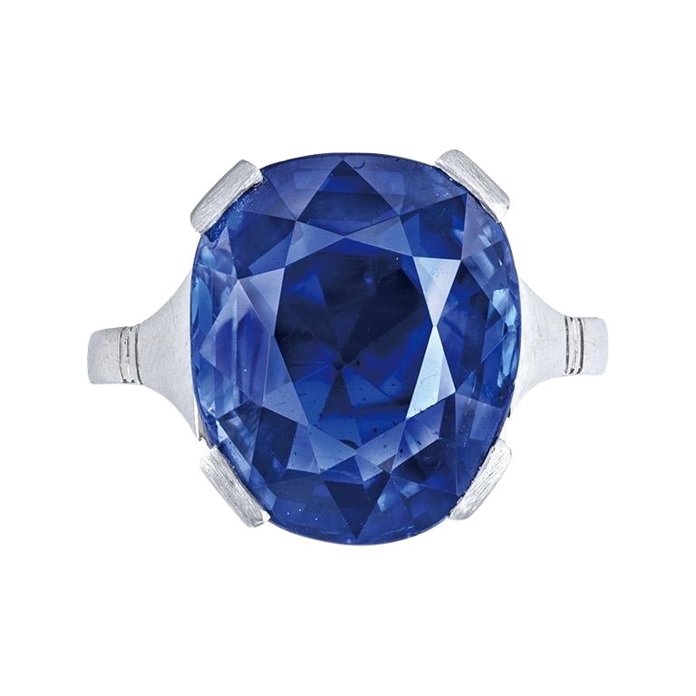 Emilio Jewelry, bague saphir du Cachemire non traité certifié