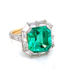 Emilio Jewelry Certified Untreated No Oil Colombian Emerald Ring