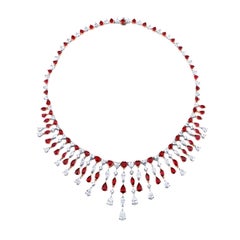 Emilio Jewelry Certified Untreated Ruby Necklace 
