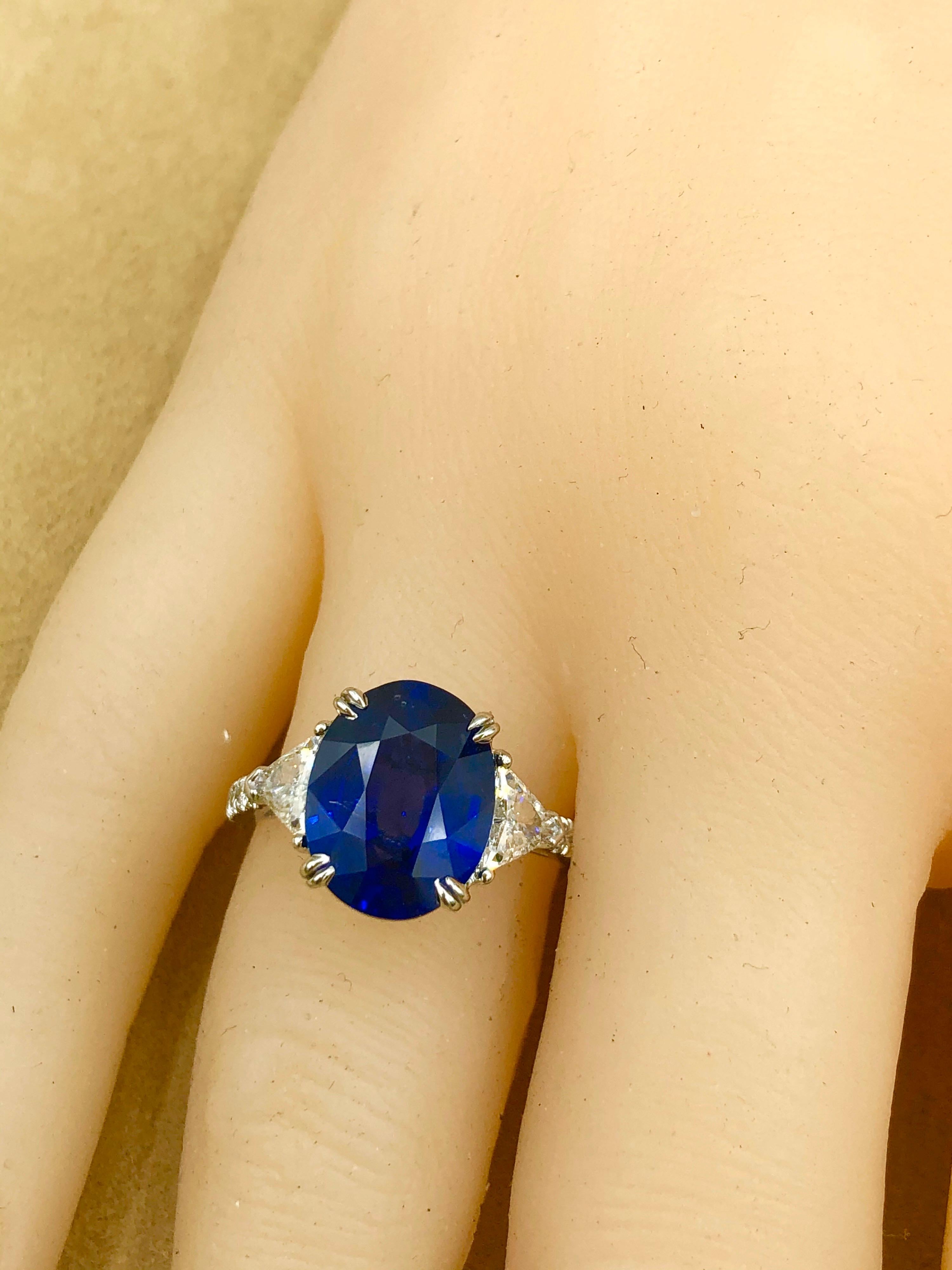 Emilio Jewelry Certified Vivid Blue Ceylon Sapphire Diamond Ring 5