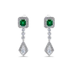 Emilio Jewelry Colombian Emerald Diamond Earrings