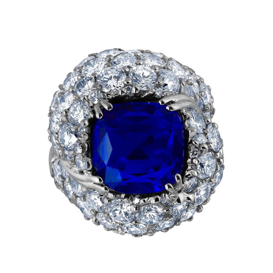 Emilio Jewelry Crown Jewel the Kashmir Dream 8.39 Carat Certified Kashmir Ring