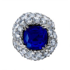 Bague Emilio Jewelry, Joyaux de la Couronne « the Kashmir Dream » en saphir du Cachemire certifié 8.39 carat