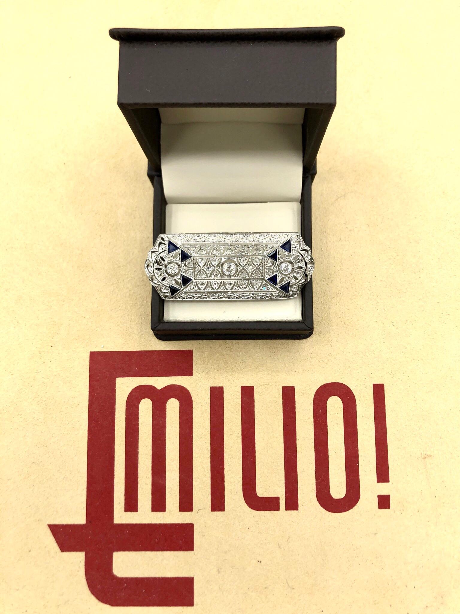 Emilio Jewelry Diamond Brooch In New Condition In New York, NY