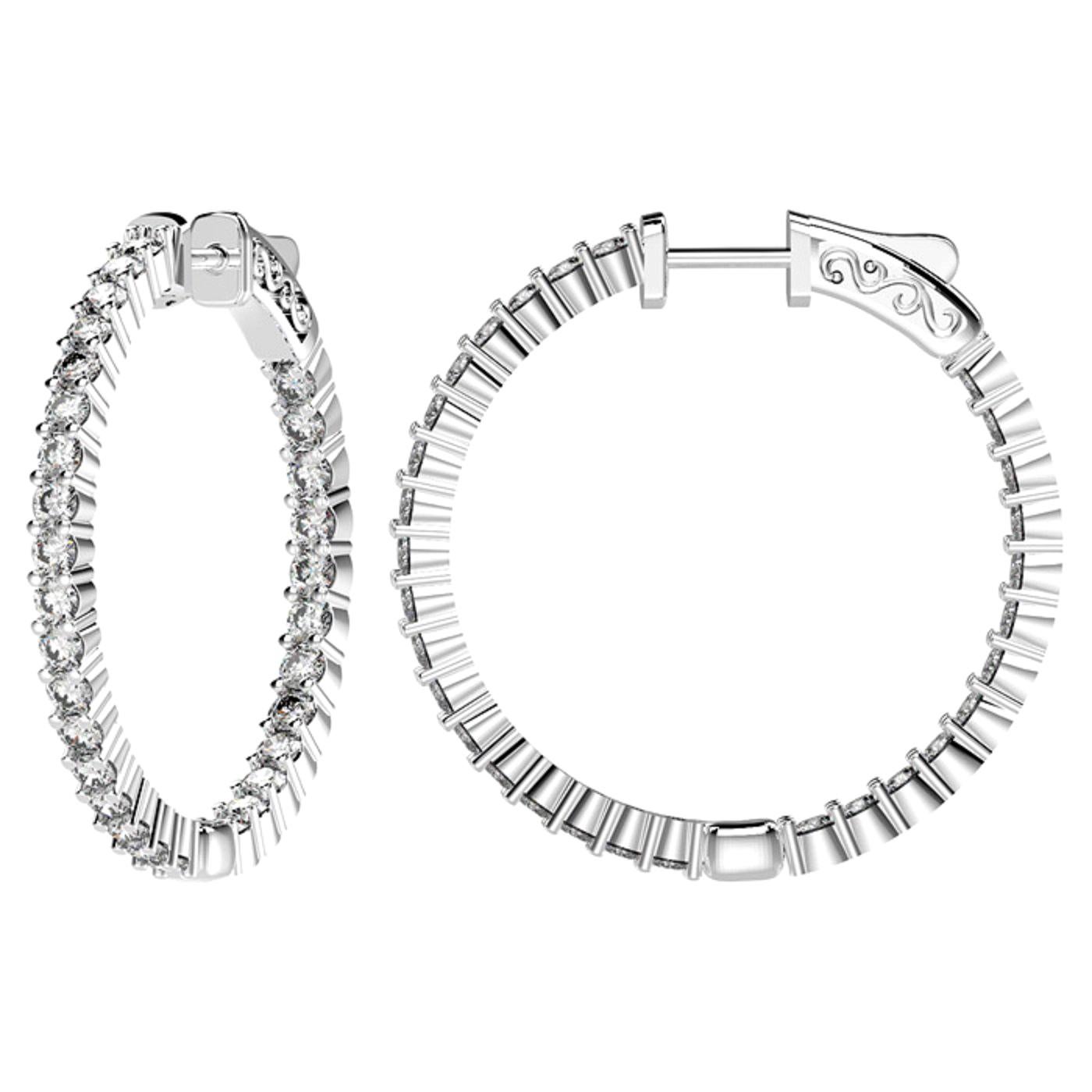 Emilio Jewelry Diamond Hoop Earrings