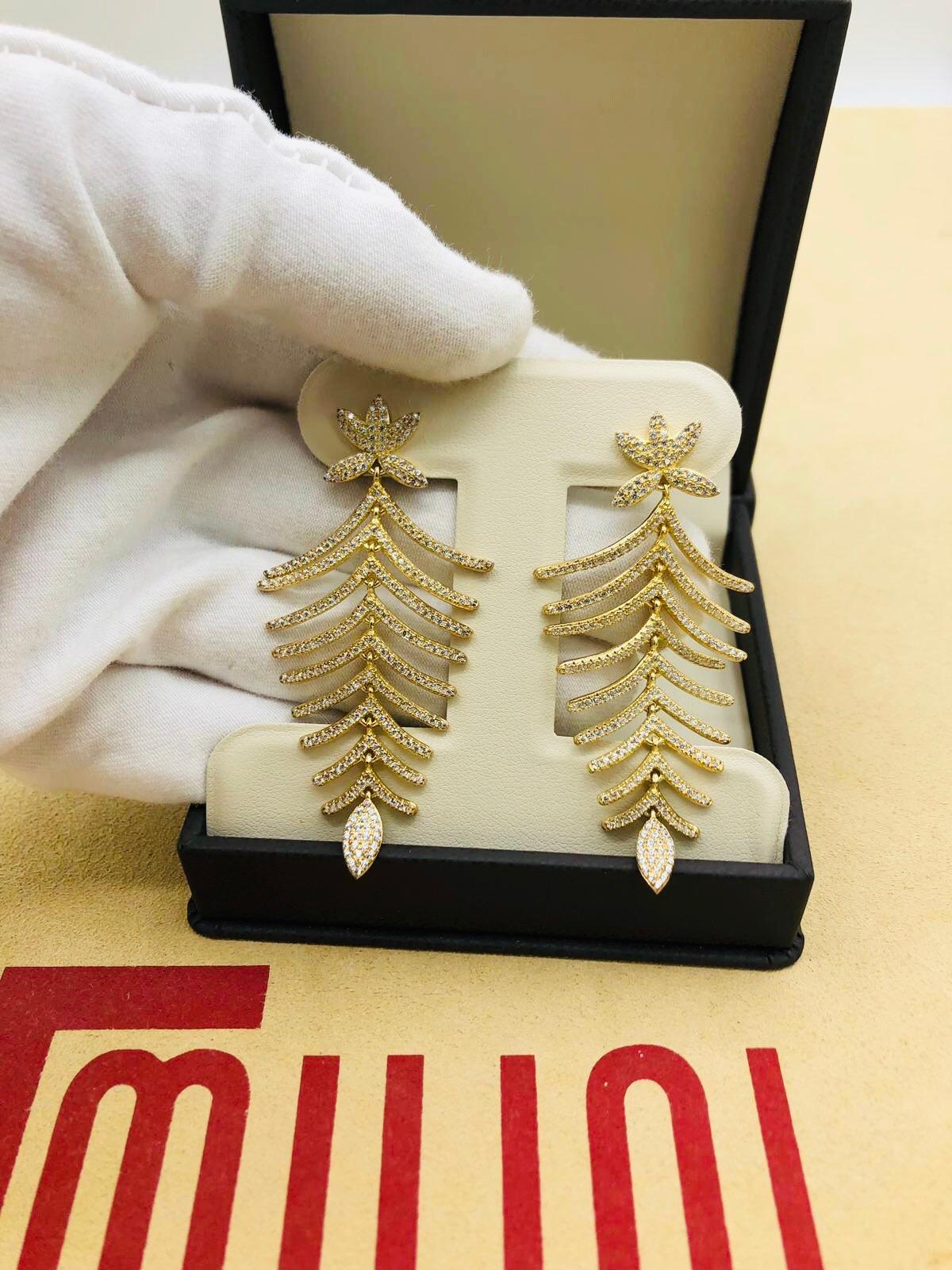 Women's Emilio Jewelry Diamond Leaf Earrings