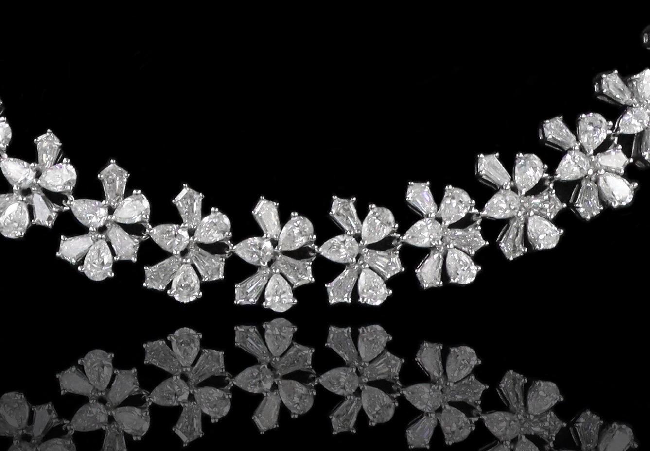 De la Bóveda de la Joyería Emilio, situada en la emblemática Quinta Avenida de Nueva York,
el único collar engastado con diamantes naturales en forma de cometa junto con formas de pera para crear este espectacular diseño único. Bienvenido a la