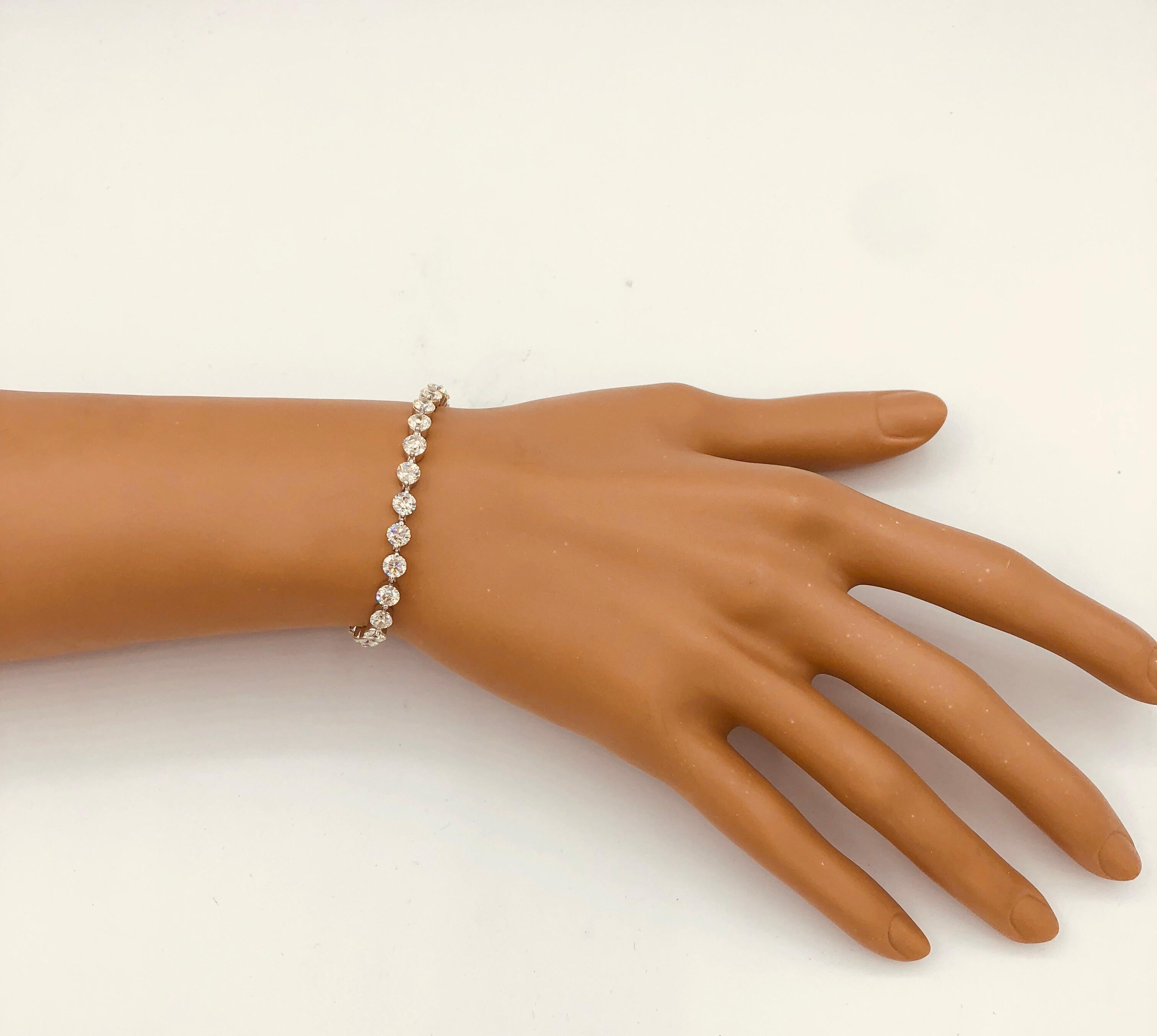 Emilio Jewelry Floating Diamond Bracelet .30 Carat Each Diamond In New Condition In New York, NY