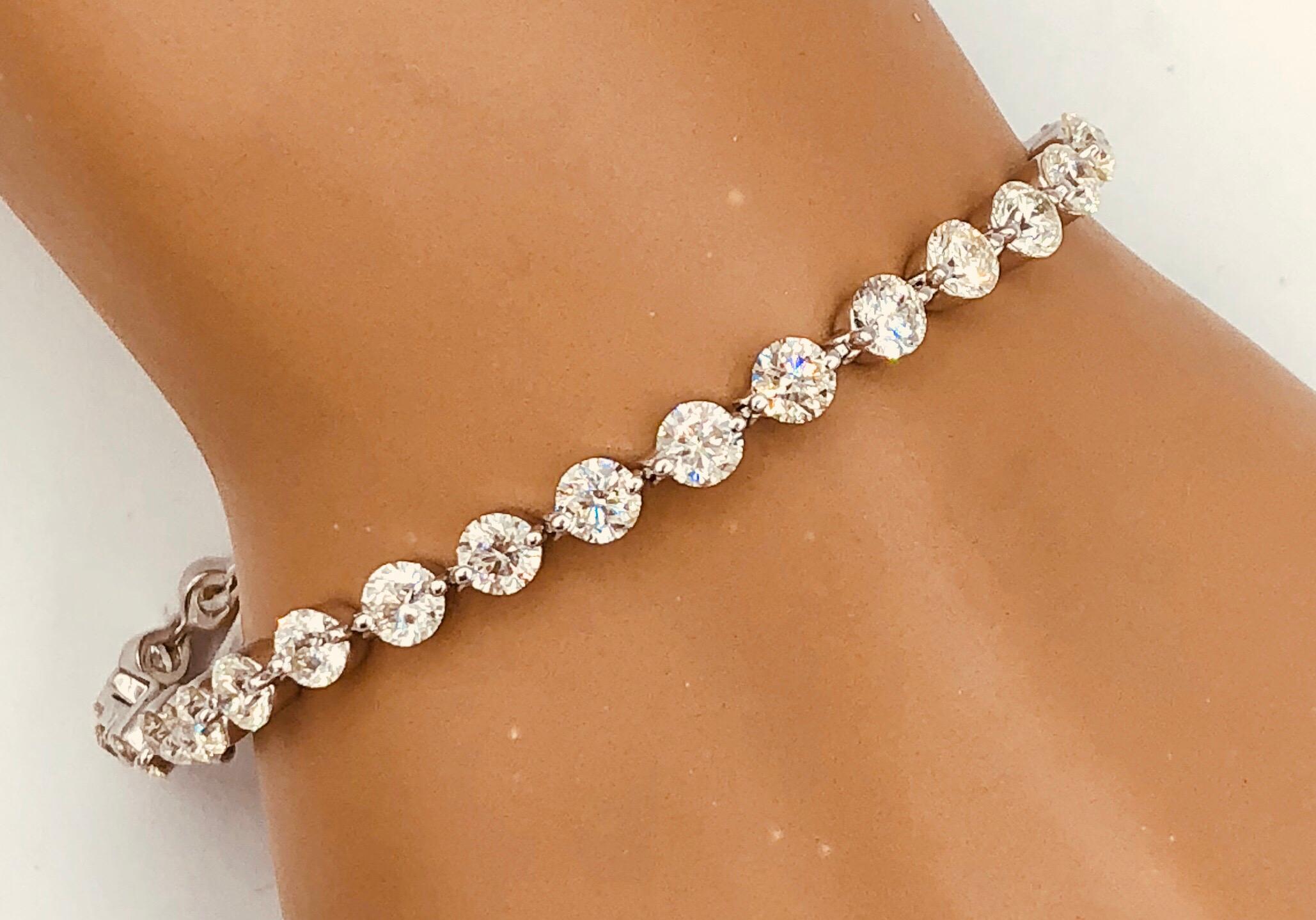 Emilio Jewelry Floating Diamond Bracelet .30 Carat Each Diamond 2