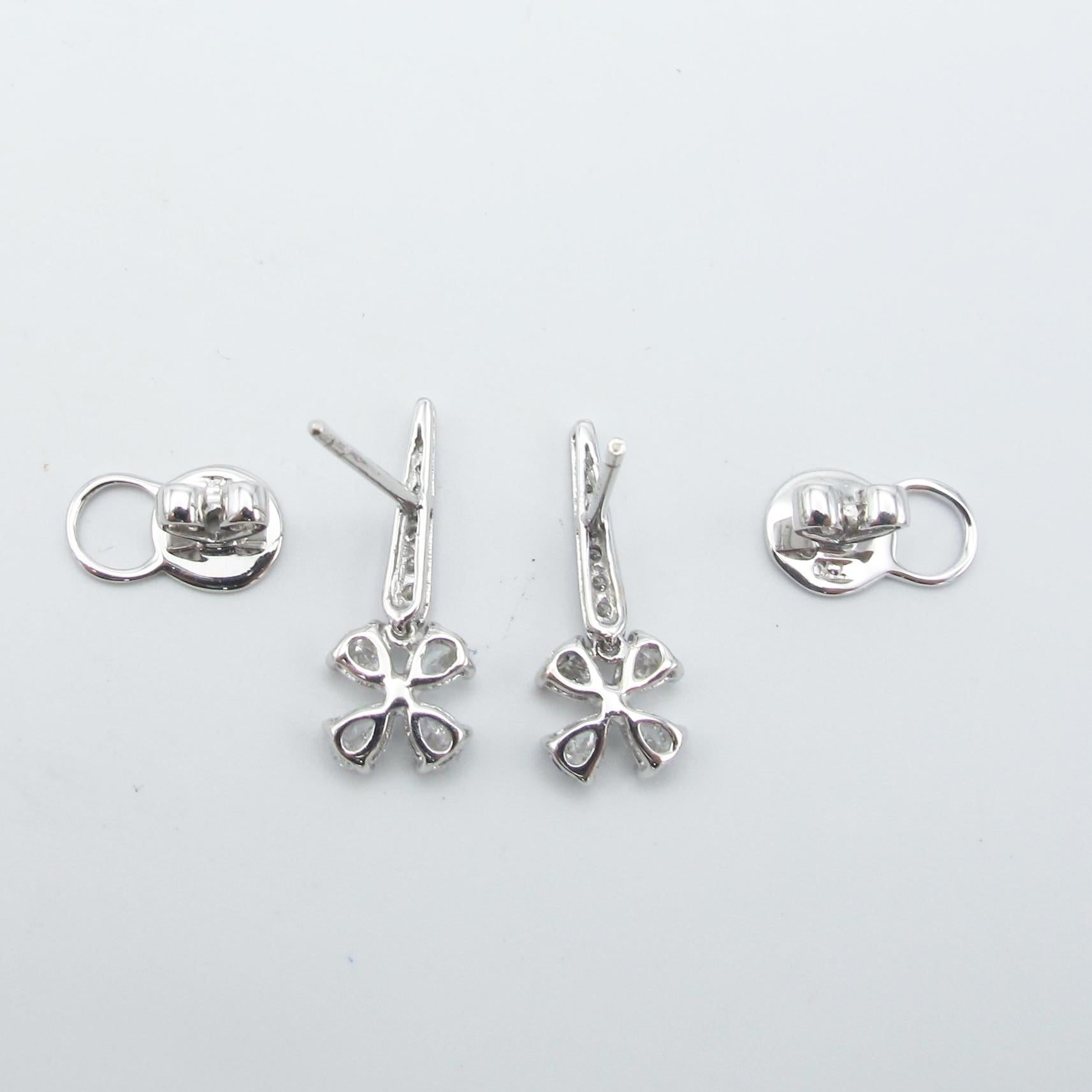 Pear Cut Emilio Jewelry Flower Drop Earrings