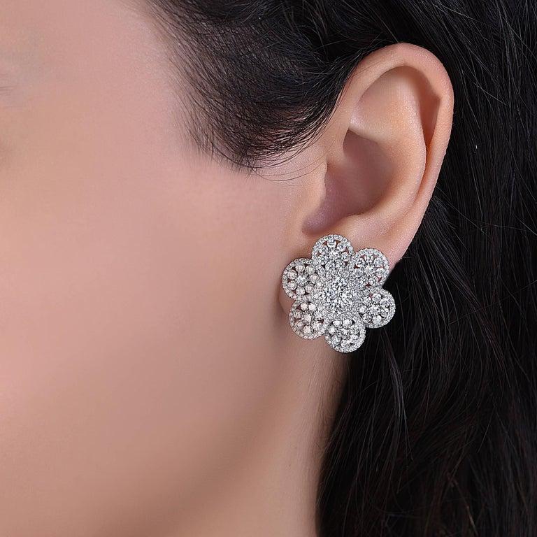 Women's Emilio Jewelry Flower Petal Earring For Sale