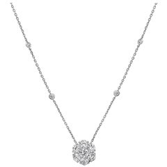 Emilio Jewelry Flower White Diamond Necklace