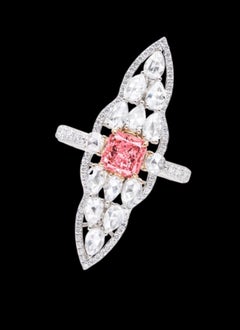 Emilio Jewelry GIA Certified 1 Carat Fancy Intense Pink Diamond Ring