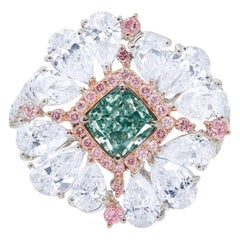 Emilio Jewelry GIA Certified 1 Carat Natural Fancy Green Diamond Ring